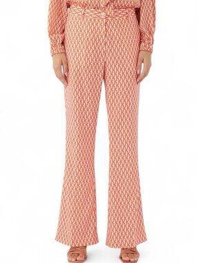 Dea Kudibal Retro Print Flare Pants XS Orange High Waist